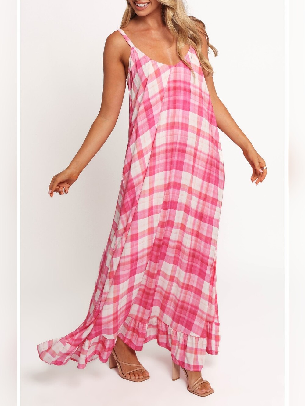 Petal and Pup Perle Checkered Maxi Dress